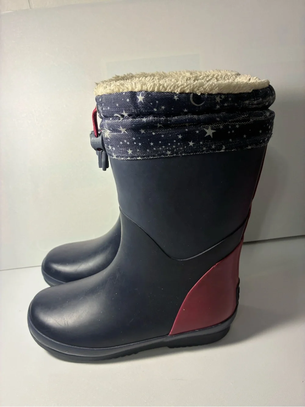Joules Girls Size 2 Winter Boots Waterproof Navy Blue